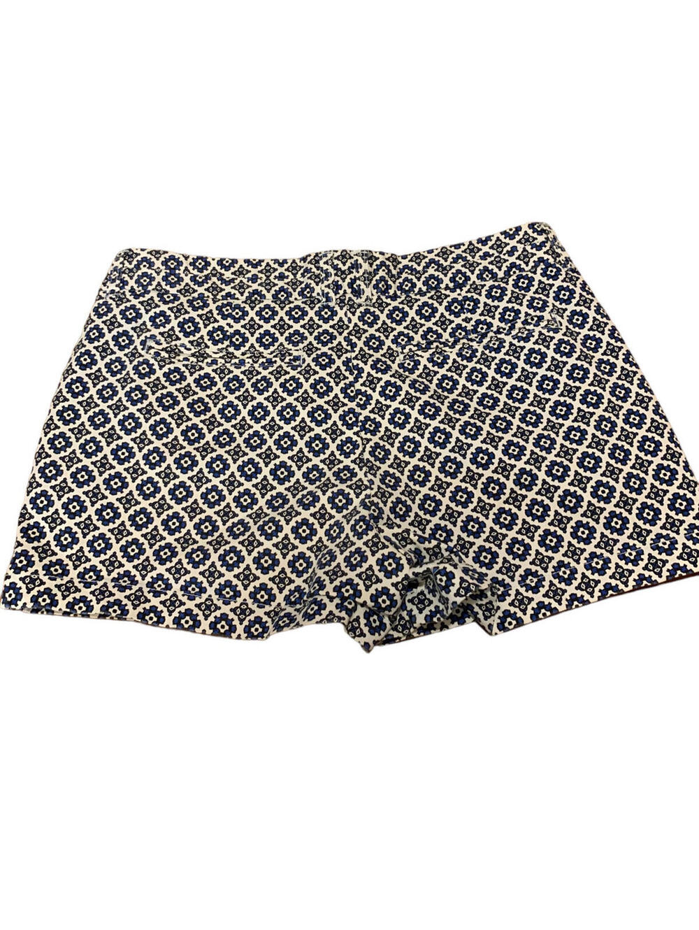 Gap City Shorts 3 Inch Printed Short Geometric Floral Abstract Size 8 Blue White